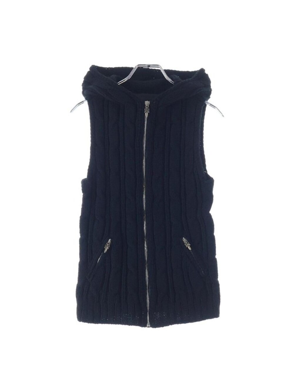 Chrome Hearts Zip Knit Vest with Black Silver